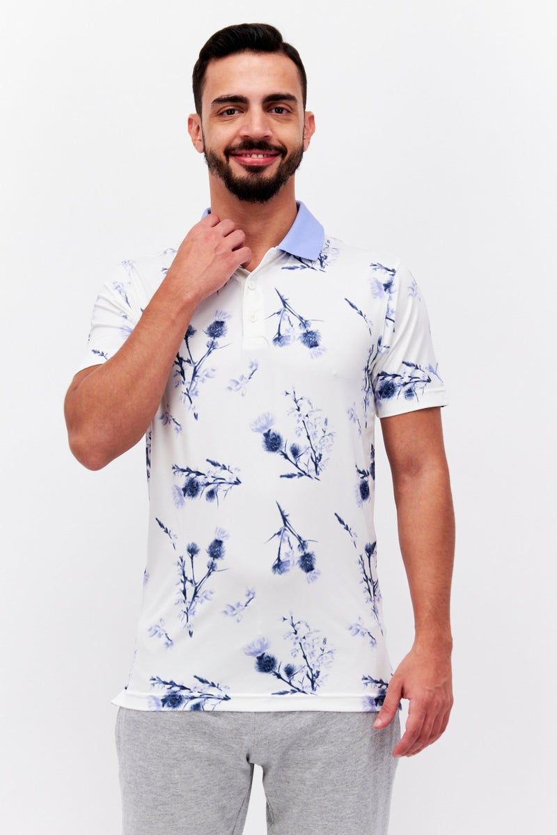 PUMA Men Sportswear Fit Short Sleeve Training Polo Shirt, White - Image 1