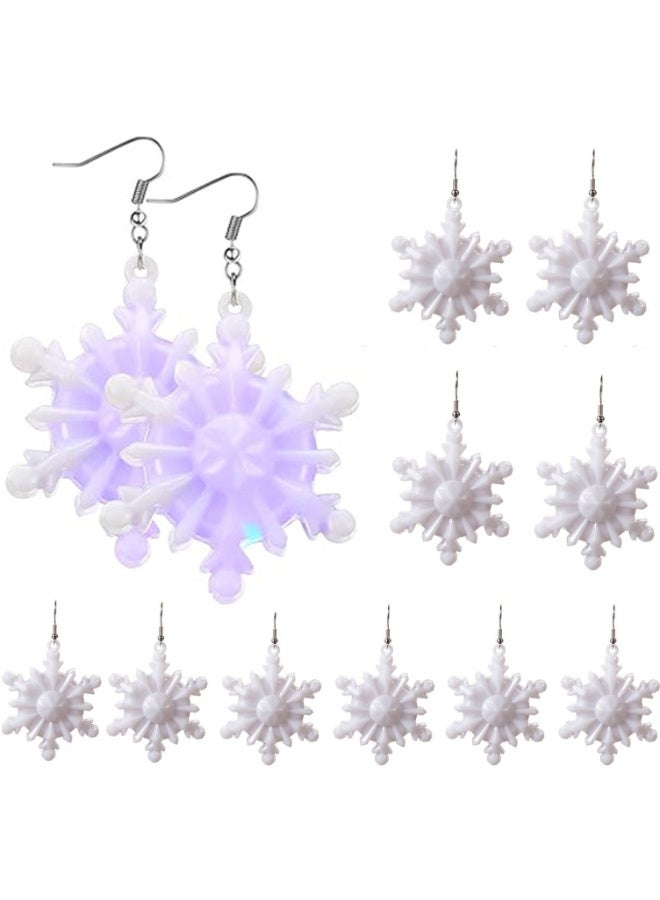 FOLAI 6 Pairs Snowflake Bulb LED Light up Earrings Bulb Dangle Drop Earrings Red Green Color Bulbs Dangling Charm Glow in the Dark Ear - Image 1