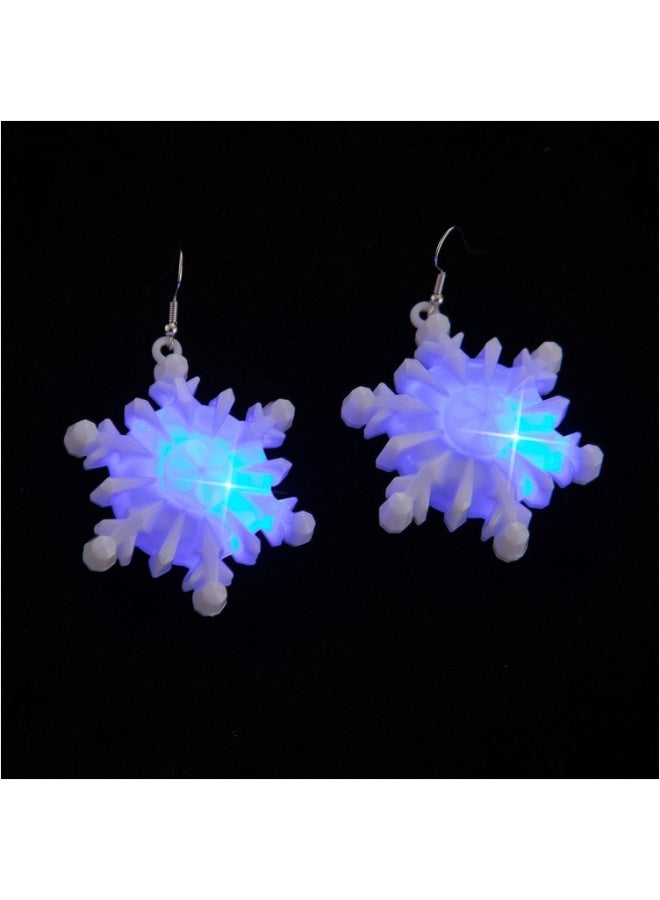 FOLAI 6 Pairs Snowflake Bulb LED Light up Earrings Bulb Dangle Drop Earrings Red Green Color Bulbs Dangling Charm Glow in the Dark Ear - Image 5