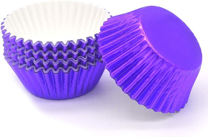 Mombake Standard Purple Foil Cupcake Liners Muffin Baking Cups for Party and More, 100-Count - Image 3