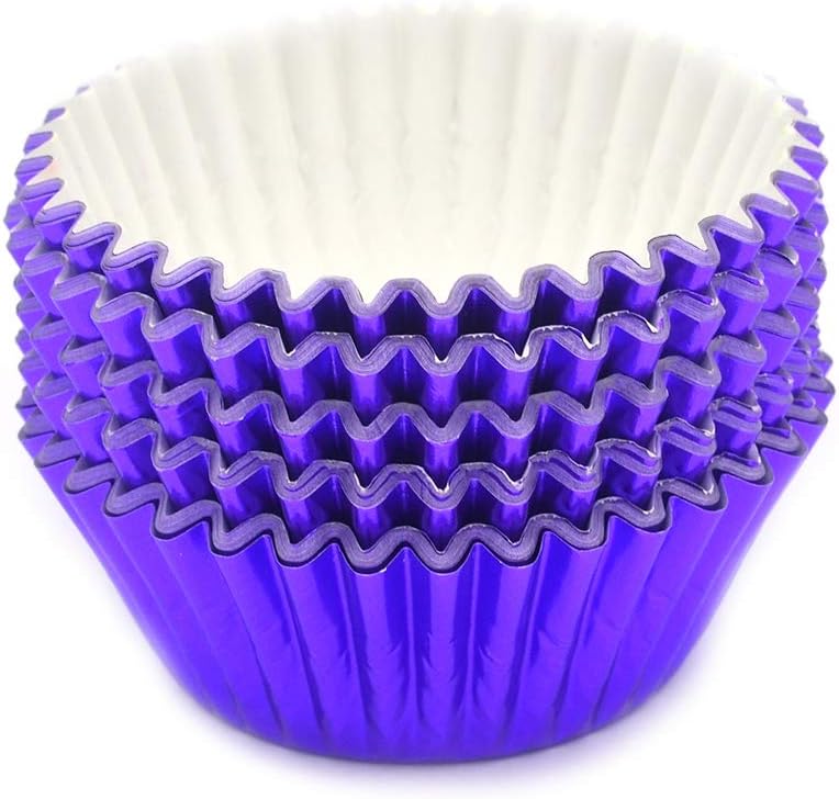 Mombake Standard Purple Foil Cupcake Liners Muffin Baking Cups for Party and More, 100-Count - Image 4