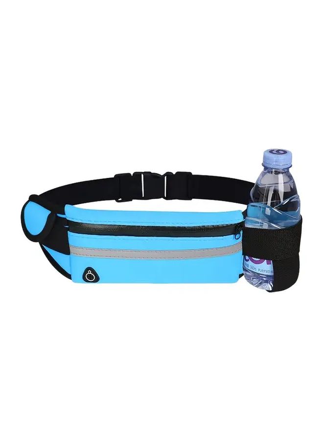 Blue Reflective Running Waist Pack With Phone Pocket Bottle Holder - Image 4