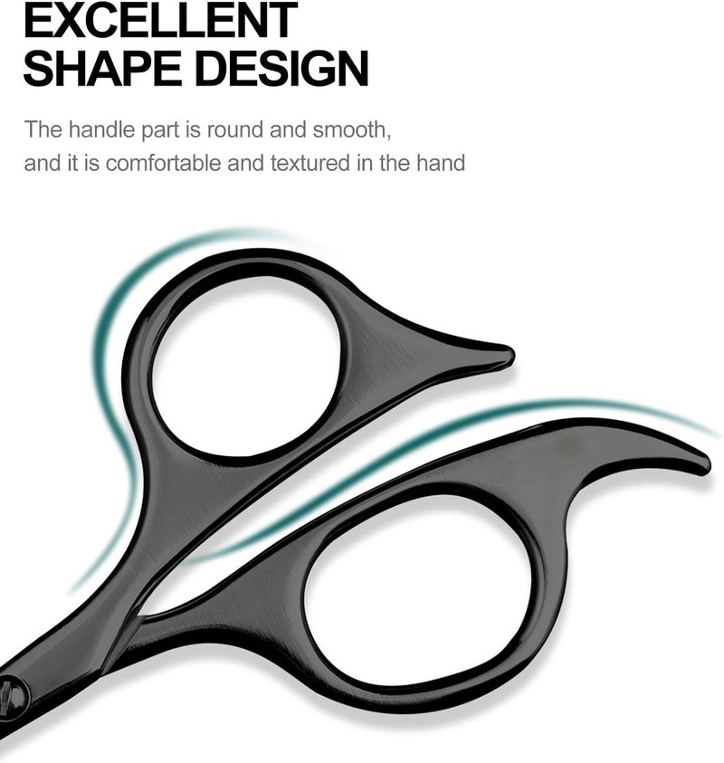 KASTWAVE 4.7-inch Small Nose Hair Scissors with Rounded Tips – Precision Trimming Tool for Nose, Ear, Eyebrows, Beard, and Moustache – Safe, Sharp Stainless Steel Trimmer for Grooming & Beauty – Portable Black - Image 5