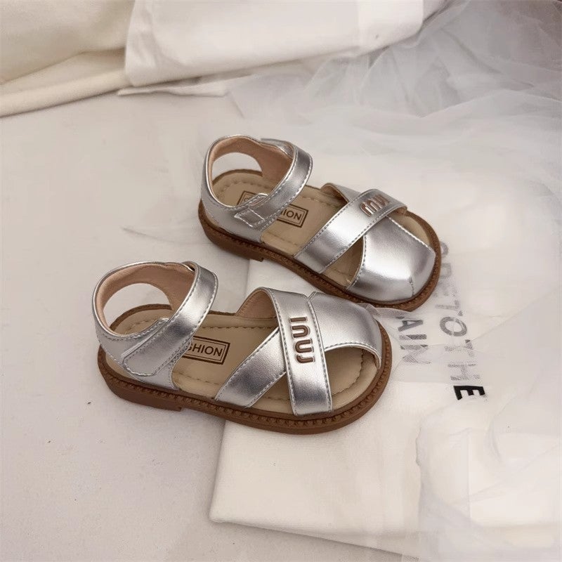 Korean Style Cross Strap Girls Princess Sandals Soft Sole Baby Toddler Shoes 2025 Summer Baby Casual Beach Shoes - Image 5
