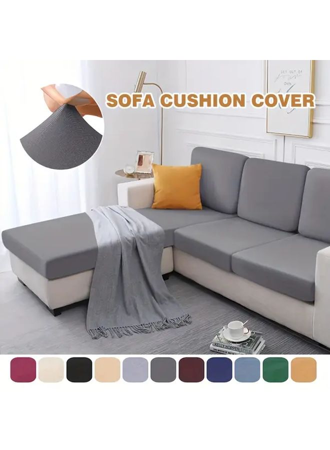 غطاء وسادة أريكة على شكل حرف L من القماش الليفي المرن والحريري، واقٍ للكنبة القابلة للإمالة مع قبضة مرنة، قابل للغسيل في الغسالة، بلون رمادي داكن ذو ملمس ناعم، لغرفة المعيشة العصرية (قطعة واحدة) - Image 1