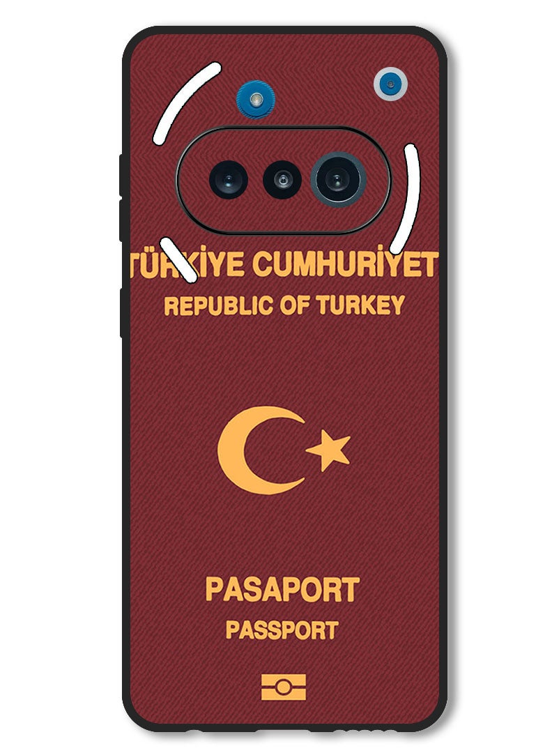 Theodor Case Compatible with Nothing Phone 3a Protection Shockproof Bumper Cover Turkey Passport - Image 1