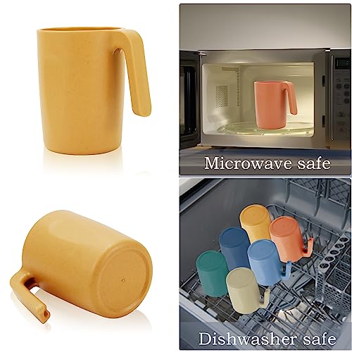 Homienly Wheat Straw Coffee Mugs, Alternative to Plastic Coffee Cups, Set of 6, Unbreakable Camping Coffee Mugs, 16 OZ Cups for Tea, Coffee, Milk, Dishwasher and Microwave Safe Kids Mug, Multi - Image 5