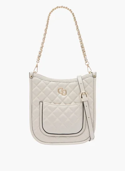 Celeste Women Quilted Shoulder Bag with Zip Closure and Chain Braided Strap