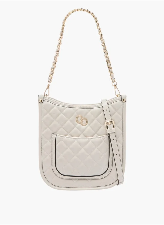 سيليست Women Quilted Shoulder Bag with Zip Closure and Chain Braided Strap