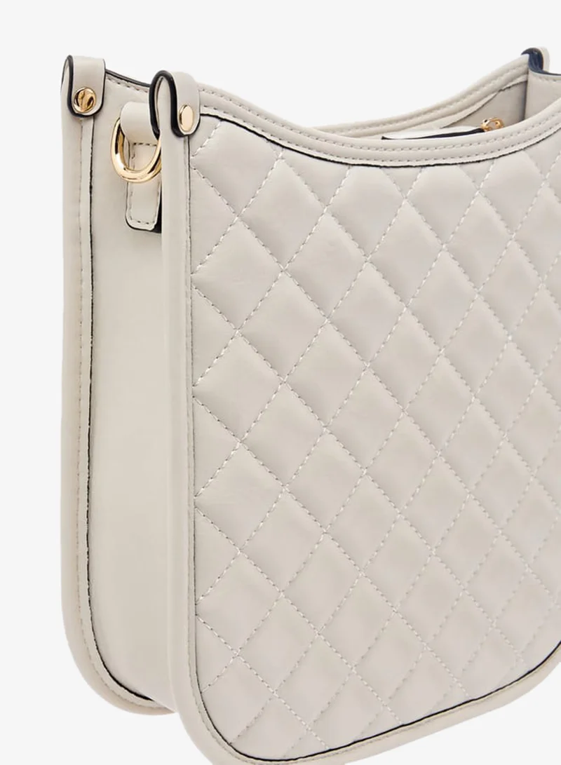 Celeste IVORY Women Quilted Shoulder Bag with Zip Closure and Chain Braided Strap for Women | Best Price UAE