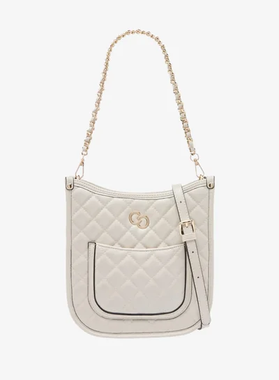Celeste Women Quilted Shoulder Bag with Zip Closure and Chain Braided Strap