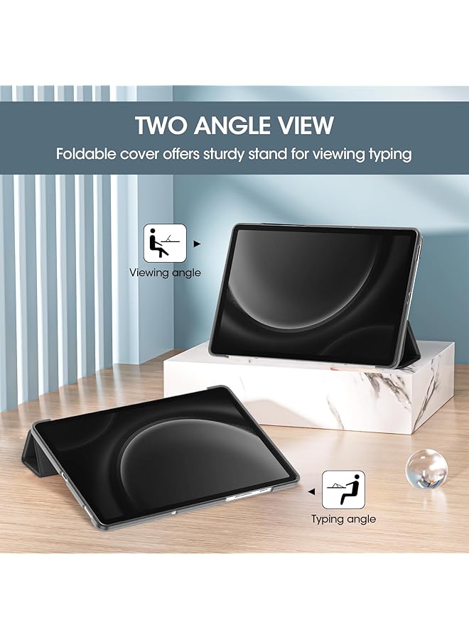Procases Smart Case For Galaxy Tab S9 Fe 5G Wifi 10.9 Inch 2023 Sm-X510 X516 X518 Slim Stand Tri-Fold Hard Shell Protective Tablet Cover Translucent Back Support S Pen Charging Auto Wake Sleep -Black - Image 3