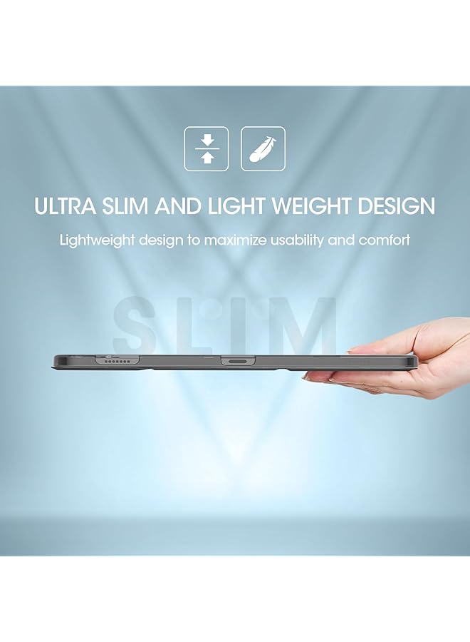 Procases Smart Case For Galaxy Tab S9 Fe 5G Wifi 10.9 Inch 2023 Sm-X510 X516 X518 Slim Stand Tri-Fold Hard Shell Protective Tablet Cover Translucent Back Support S Pen Charging Auto Wake Sleep -Black - Image 4