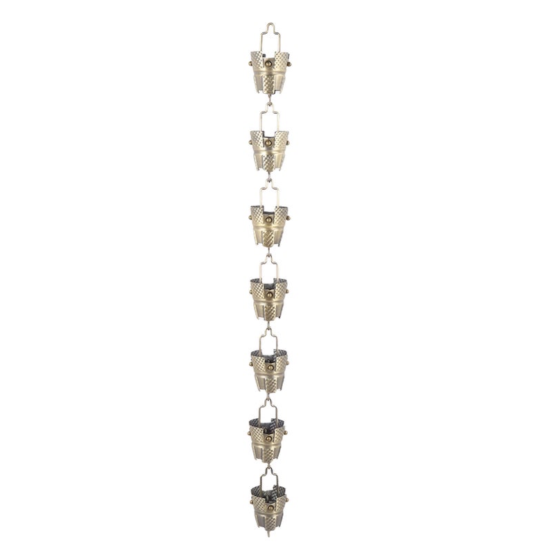 Bronze Tripod Rain Chain 3.3FT 7 Cups Electroplated Antique Bronze Decorative Hanging Gutter Chain for Outside - Image 2