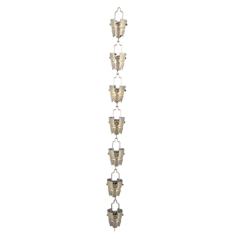 Bronze Tripod Rain Chain 3.3FT 7 Cups Electroplated Antique Bronze Decorative Hanging Gutter Chain for Outside - Image 1