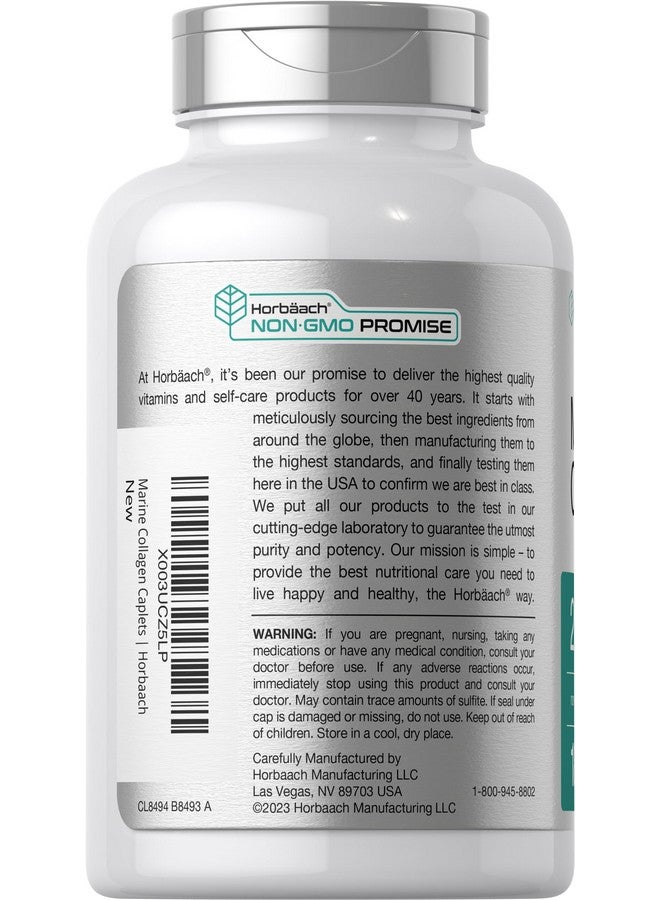 Horbäach Marine Collagen Peptides 2000mg | 180 Caplet Capsules | Type 1 with Calcium | Non-GMO, Gluten Free Supplement - Image 3