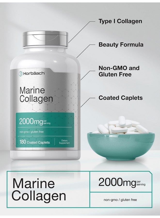 Horbäach Marine Collagen Peptides 2000mg | 180 Caplet Capsules | Type 1 with Calcium | Non-GMO, Gluten Free Supplement - Image 4