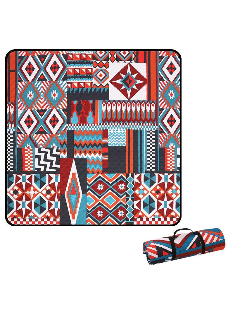 AUTOYSUR Picnic Blanket Waterproof Outdoor Beach Blanket Portable with Carry Strap Outdoor Camping Party Foldable Sand Proof for Wet Grass Hiking Playground Picnic Mat (Red 200 * 200cm)  - Image 1