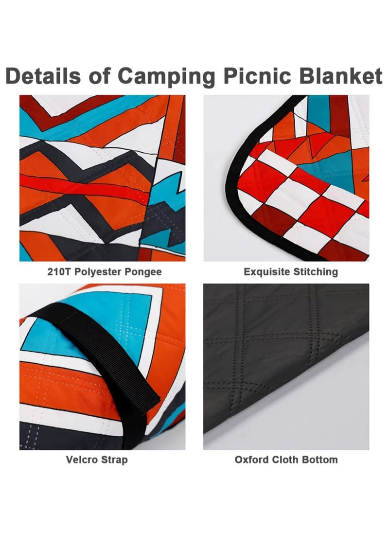 AUTOYSUR Picnic Blanket Waterproof Outdoor Beach Blanket Portable with Carry Strap Outdoor Camping Party Foldable Sand Proof for Wet Grass Hiking Playground Picnic Mat (Red 200 * 200cm)  - Image 4