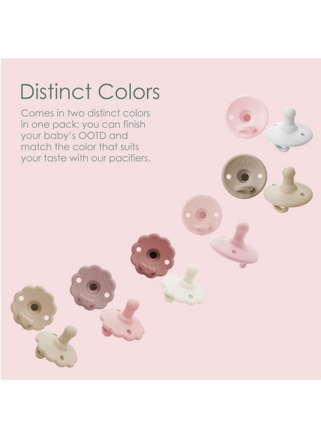 Ali+Oli Pacifier for Baby (2-pk) Set Original Round (Oat-Coco) Concaved Shield Newborn Pacifiers, BPA-Free Silicone Baby Pacifier Set, Baby Binkies, Chupones para Bebes - Image 4