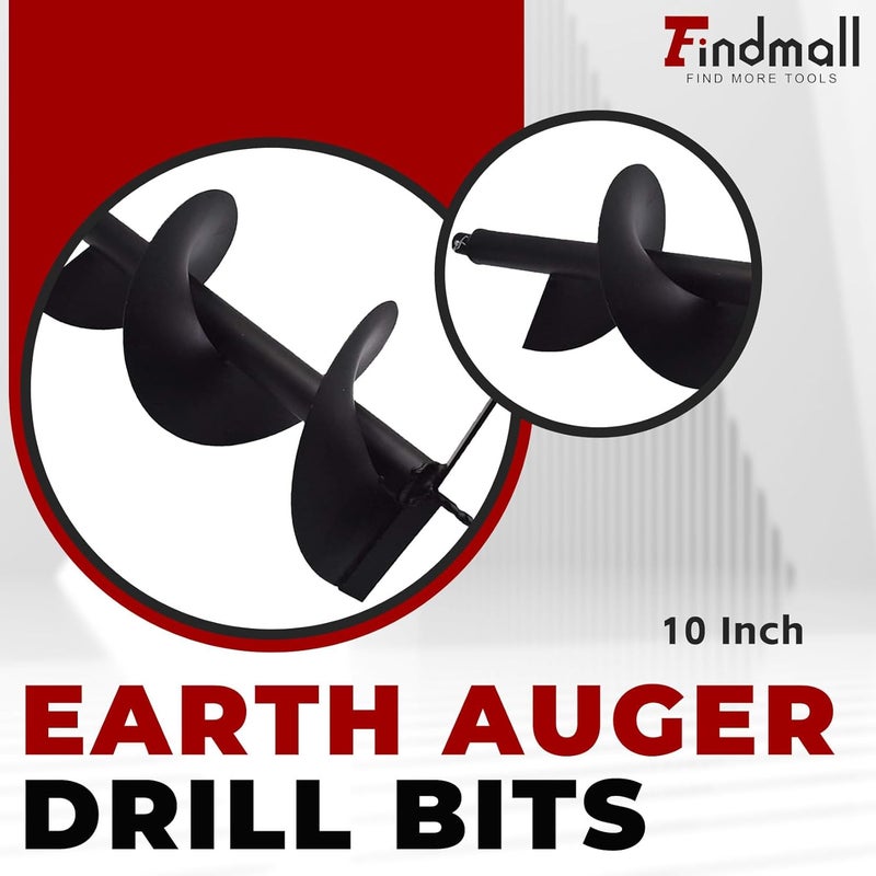 findmall رؤوس حفر الأرض 4" 6" 8" 10" 12" تناسب عمود الحفر بقطر 3/4" لحفر ثقوب السياج (10 بوصة) - Image 3