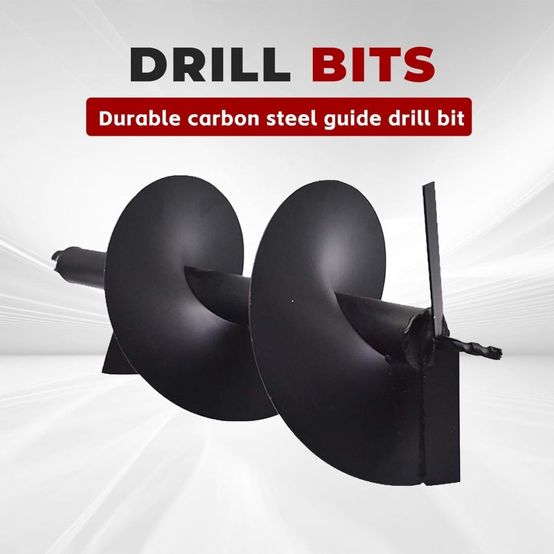 findmall رؤوس حفر الأرض 4" 6" 8" 10" 12" تناسب عمود الحفر بقطر 3/4" لحفر ثقوب السياج (10 بوصة) - Image 5