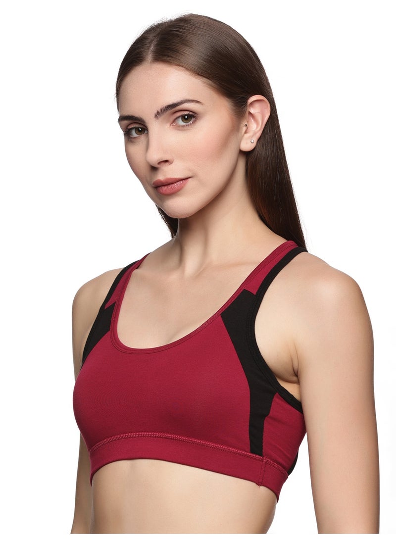 تينز لايفستايل حمالة صدر رياضية بدون أسلاك من القطن الممشط فائق النعومة والإيلاستين المرن بتغطية كاملة مع أشرطة أوسع ووسادات قابلة للإزالة - Image 2