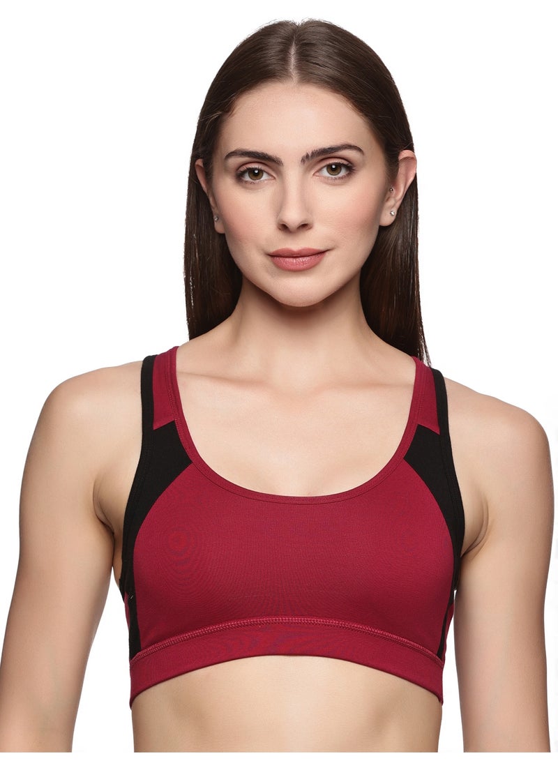 تينز لايفستايل حمالة صدر رياضية بدون أسلاك من القطن الممشط فائق النعومة والإيلاستين المرن بتغطية كاملة مع أشرطة أوسع ووسادات قابلة للإزالة - Image 1