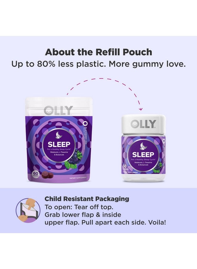 OLLY Sleep Gummy, 3 mg Melatonin, L-Theanine, Chamomile, and Lemon Balm Extracts, Blackberry Flavor, 30 Day Supply - 60 Count - Image 5