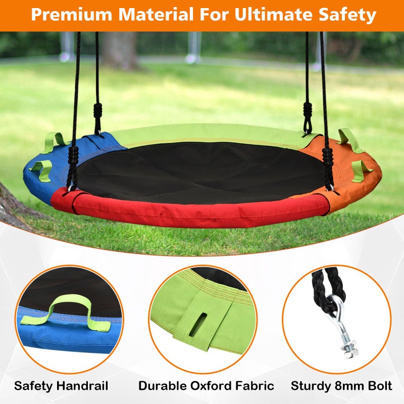 HeyZoo Tree Swing, Saucer Swing, 40 inch 900lbs Weight Capacity, with Adjustable Hanging Straps, for Backyard Outdoor, Multicolor, Circle Round Disc, Gifts for Kids - Image 3