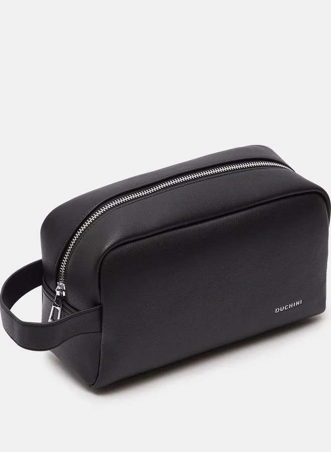 دوتشيني Men Solid Pouch With Zip Closure And Wrist Loop