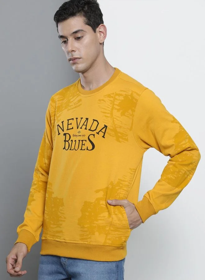 The Indian Garage Co Men Regular Fit Tropical Crew Neck Full Sleeves Sweatshirt