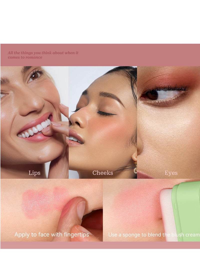Excefore Makeup Blush Stick, Multi-use Makeup Blush Stick for Cheeks Eyes Lips, Moisturizing Natural Matte Blush Makeup,Waterproof Natural Nude Makeup, Suitable for All Skin, Pink - Image 5
