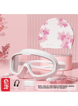 Swimming Goggles Waterproof Anti-Fog High Definition Myopia Depart Male And Female Professional Big Frame Swimming Glasses Goggles Swimming Cap Suit-Color:Transparent White + Cherry Blossom Swimming Cap (optional For Myopia)-700 - pzsku/Z3A5FE6DE703C33E9F589Z/45/1747377893/a16589b9-fff7-468e-b81f-9047e6d4ad80
