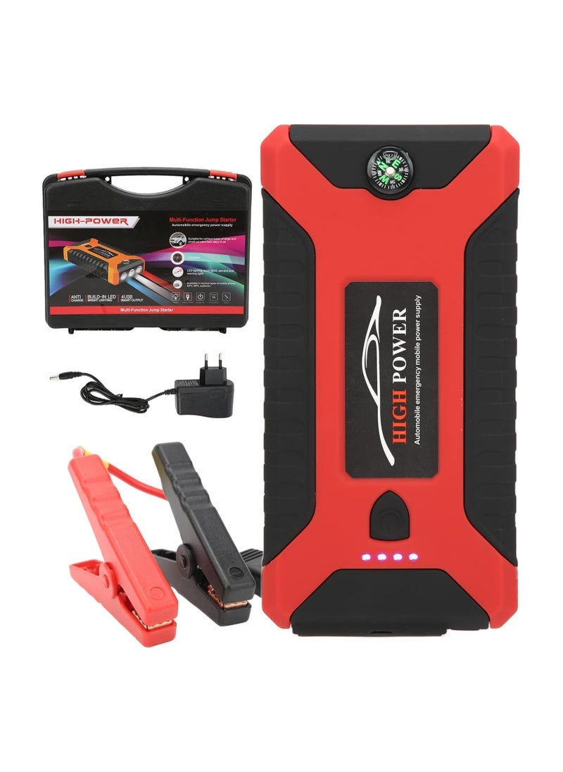 High Power - Car Starter, 20000mAh 12V Car Battery Amplifier Kit with Smart Display Jumper Cables for Up to 6-Liter Petrol and 4-Liter Diesel Engines, Portable Power Bank Charger with LED Flashlight - Image 1