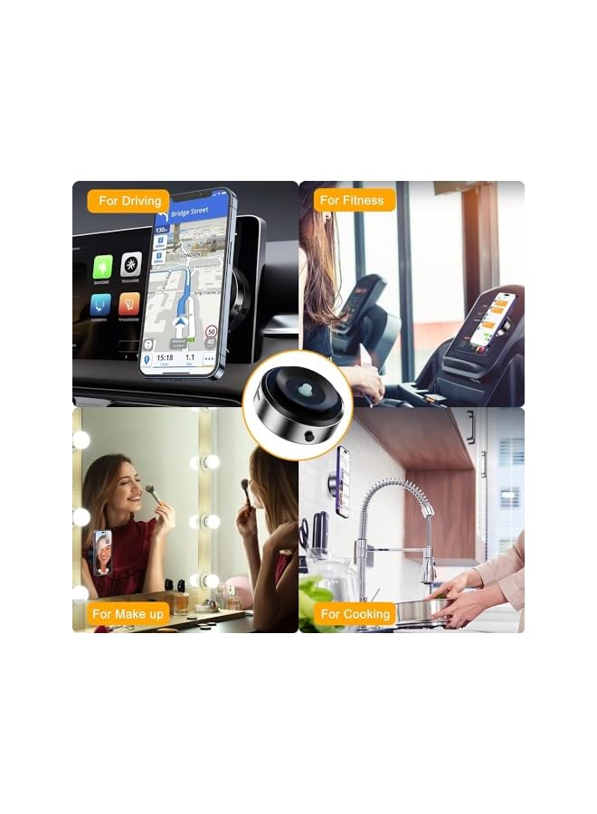 Green Tiger Vacuum Magnetic Suction Cup Phone Mount,360 Rotation Magnetic Car Cell Phone Holder,Suction Cup Car Phone Mount,Universal Adjustable Windshield Dashboard Mobile Phone Holder (Silver) - Image 3