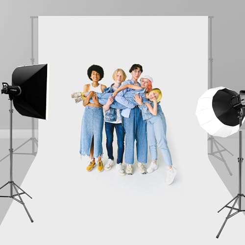 HEMMOTOP خلفية تصوير بيضاء HEMMOTOP، 10x20 قدم، شاشة بيضاء للتصوير، خلفيات تصوير سلسة لتسجيل الفيديو (خلفية فقط) - Image 3