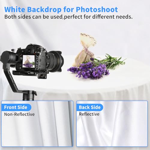 HEMMOTOP خلفية تصوير بيضاء HEMMOTOP، 10x20 قدم، شاشة بيضاء للتصوير، خلفيات تصوير سلسة لتسجيل الفيديو (خلفية فقط) - Image 4
