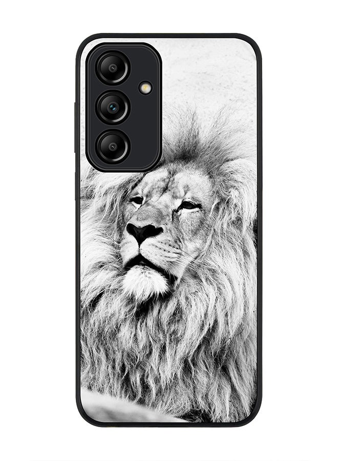 Stylizedd Rugged Black Edge Case for Samsung Galaxy A55, Slim fit Soft Case Flexible Rubber Edges Anti Drop TPU Gel Thin Cover -  Wise Lion - Image 1