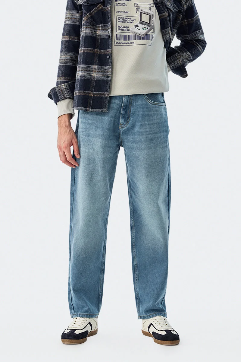 SNITCH Washed Baggy Jeans