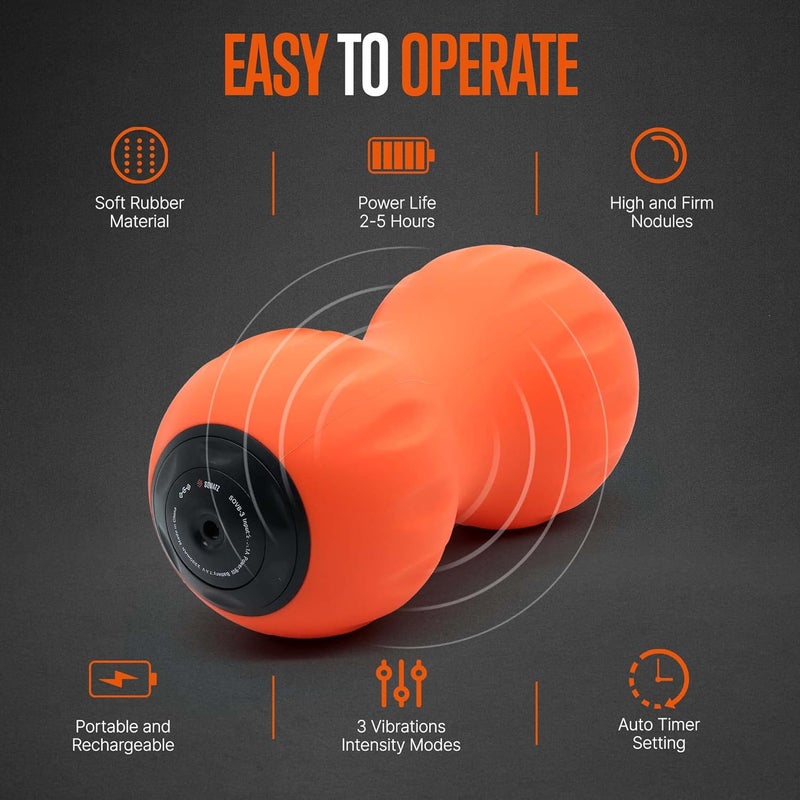 SQUATZ Peanut Wireless Vibrating Massage Ball  3 Vibration Intensity Levels 2 to 5 Hours Power Life Portable and Rechargeable Deep Tissue Trigger Point Therapy Suitable for Massaging Muscles - Image 4