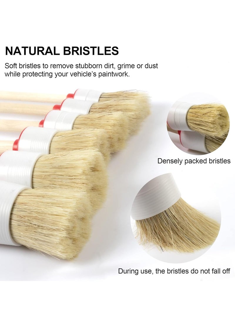 فرشاة تنظيف السيارة - فرش بشعيرات طبيعية لتنظيف السيارة من الداخل والخارج - شعيرات ناعمة خالية من الخدوش لفتحات التهوية، والحافات، والشبكات، والزخارف - Image 2