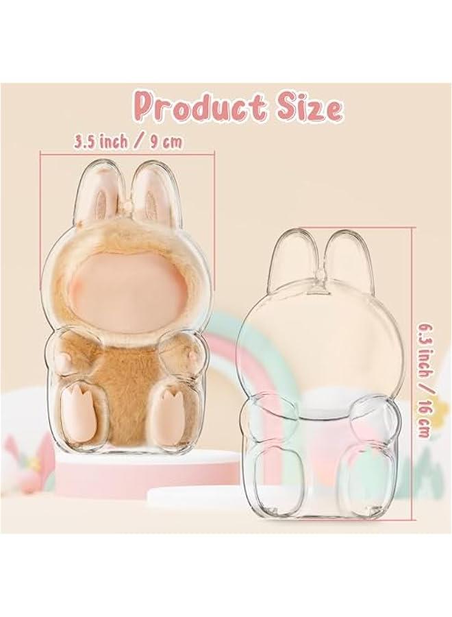 Arabest Clear Bag Keychain for LABUBU Plush Doll, Clear Doll Display Protective Cover, Hanging Figure Transparent Acrylic Case Storage Box for Fans Collector (V2)  - Image 2