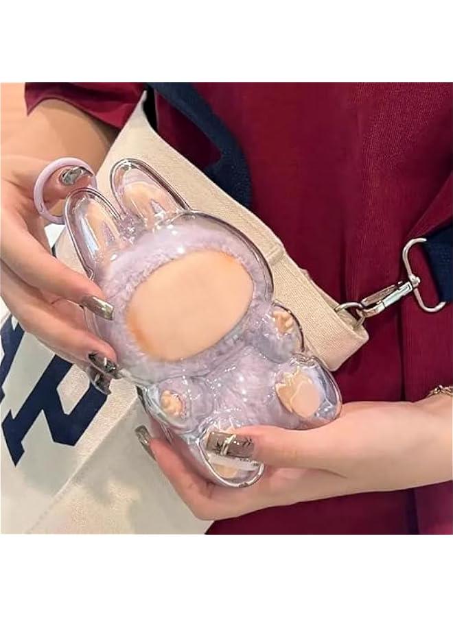 Arabest Clear Bag Keychain for LABUBU Plush Doll, Clear Doll Display Protective Cover, Hanging Figure Transparent Acrylic Case Storage Box for Fans Collector (V2)  - Image 4