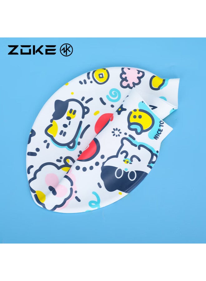 Zoke Children's Silicone Swim Cap Comfortable Waterproof Hair Protection Ear Protection Uni Swimming Cap 624603238 - Image 4