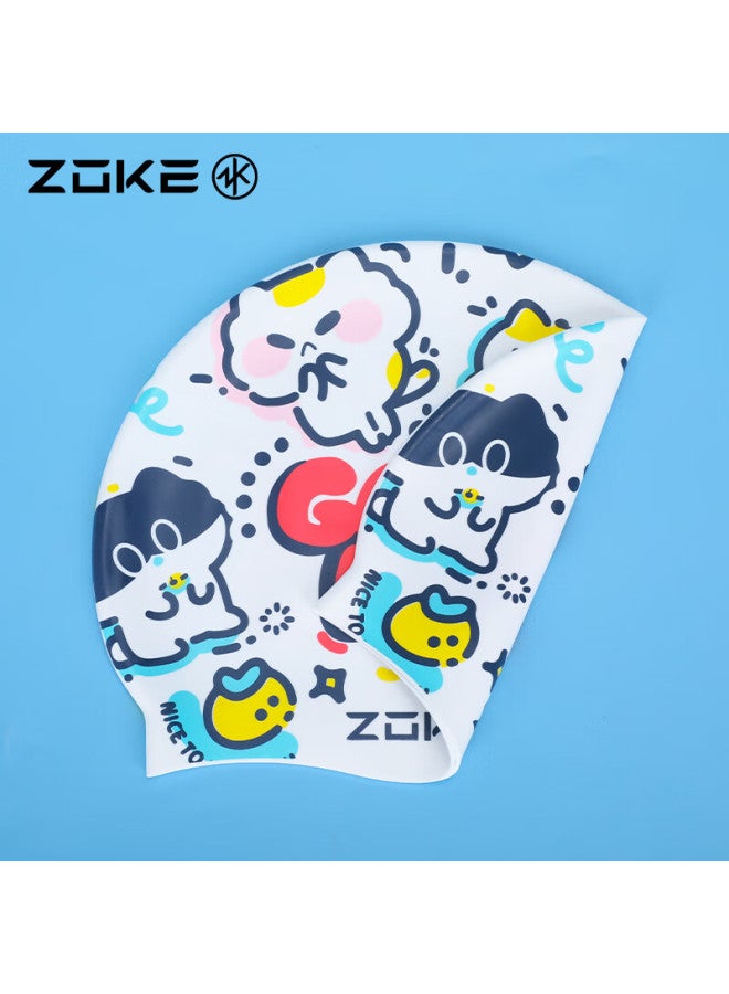 Zoke Children's Silicone Swim Cap Comfortable Waterproof Hair Protection Ear Protection Uni Swimming Cap 624603238 - Image 3