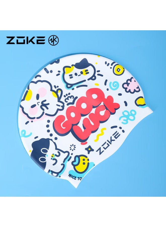Zoke Children's Silicone Swim Cap Comfortable Waterproof Hair Protection Ear Protection Uni Swimming Cap 624603238 - Image 5
