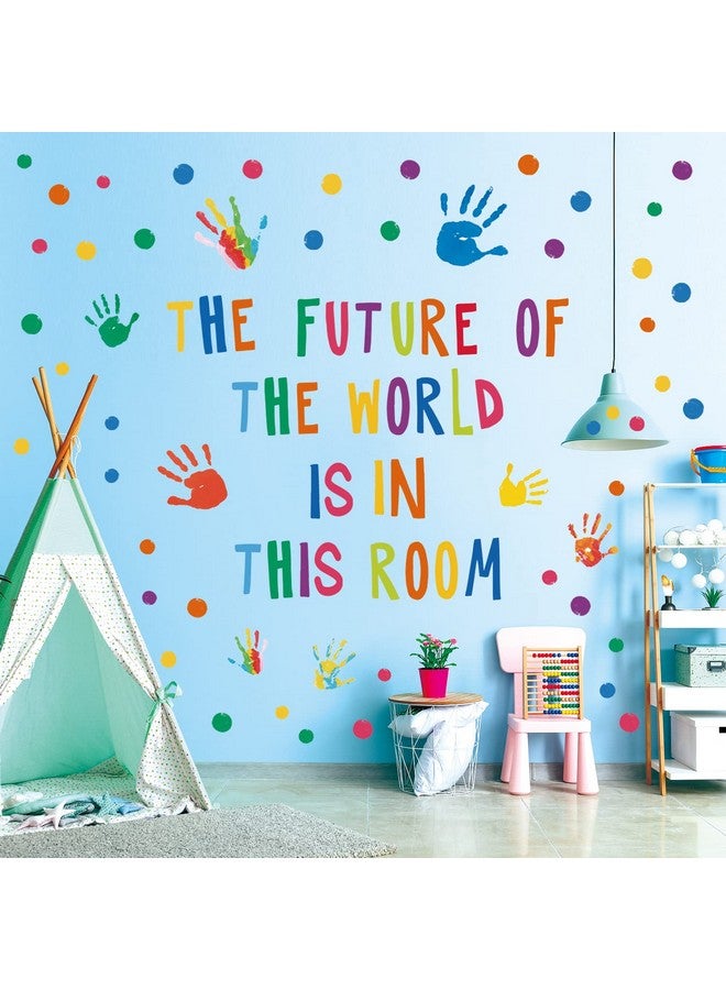 ديكو وال Ds88050 بصمة اليد اقتباسات ملصقات الحائط الشارات الطفل الفن اليد الحبر ملهمة الحضانة الطلاء الفصول الدراسية الهدايا diy تحفيزية الاطفال ديكور الفتيات غرفة الفينيل باب الأحد مدرسة الأبجدية الملصقات - Image 1