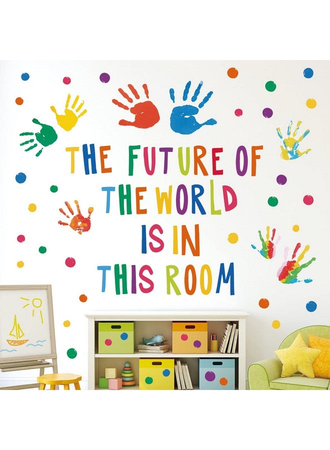 ديكو وال Ds88050 بصمة اليد اقتباسات ملصقات الحائط الشارات الطفل الفن اليد الحبر ملهمة الحضانة الطلاء الفصول الدراسية الهدايا diy تحفيزية الاطفال ديكور الفتيات غرفة الفينيل باب الأحد مدرسة الأبجدية الملصقات - Image 2