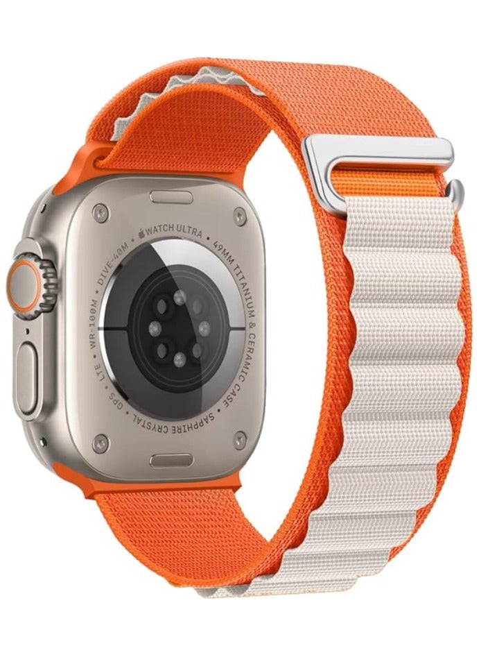 Trail/Alpine Loop Nylon Band Compatible with Apple Watch Ultra 2/Ultra (49mm 45mm 44mm 42mm), Adjustable Sport Strap with Durable Metal C-Hook, Breathable Replacement Wristband for iWatch Series 9 8 7 6 5 4 3 2 1 SE SE2